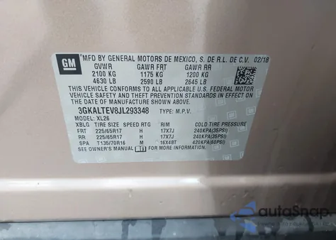 2018 GMC Terrain Sle from USA, damaged, VIN 3GKALTEV8JL293348